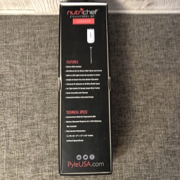 NutriChef One Touch Electric Wine Spirit Aerator Mixer with LED Light PKWNARA50 - Picture 3 of 6